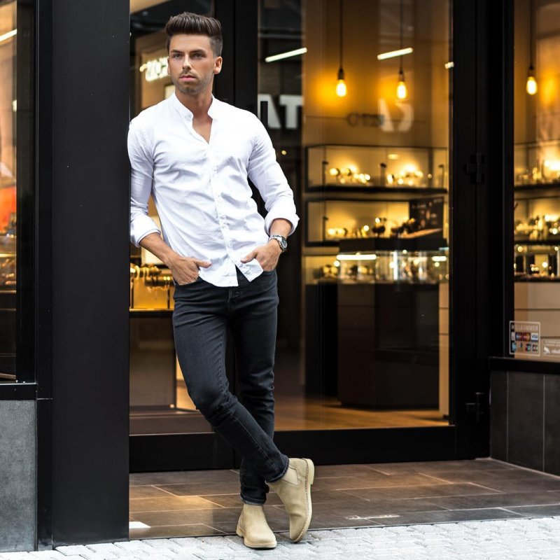 6 Cách phối đồ nam với giày chelsea boots tôn dáng - GuuCONTRAI