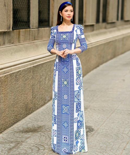 Áo Dài Tay Phồng Cổ Vuông Họa Tiết Lập Thể - Việt Nam - Đang cập nhật - Xanh | Muasam24