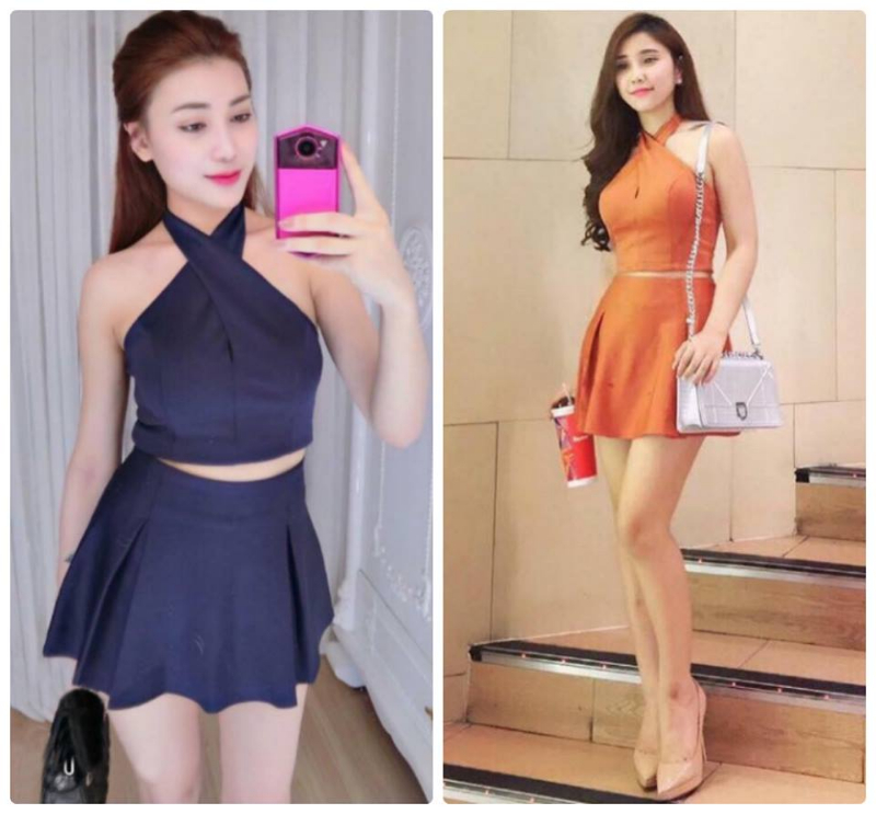 GIÁ TỐT] Set áo cổ yếm và chân váy xòe, Giá siêu tốt 399,000đ! Mua nhanh tay! - Bigomart