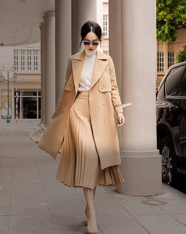Tư vấn cách phối áo măng tô nữ thời thượng cho các nàng công sở