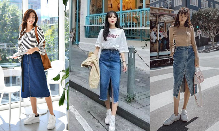 Mách bạn&quot;15+ Cách Phối Đồ Với Chân Váy Jean Dài Cực Xinh - Đào tạo thiết kế thời trang