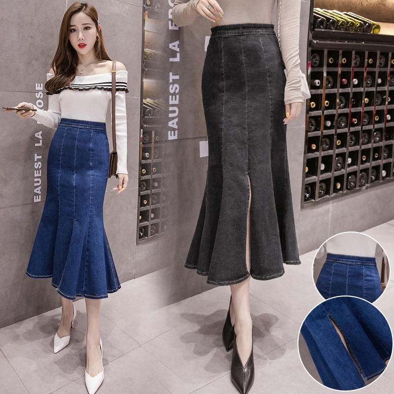 Lịch sử giá Chân váy denim dáng dài xẻ tà trẻ trung hợp thời trang cập nhật 2/2022 - BeeCost