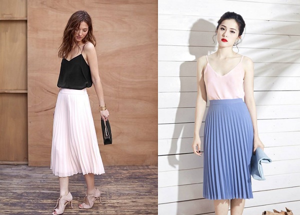 Chia sẻ 11 cách phối đồ với chân váy xếp ly dài cho nàng thời thượng