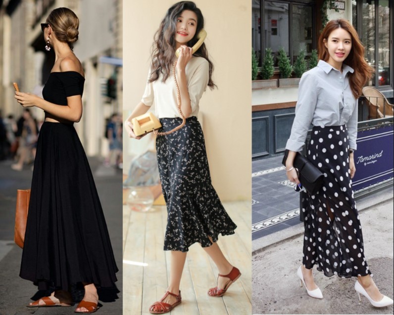 100+ Cách phối đồ với chân váy đen dài thời thượng cho chị em