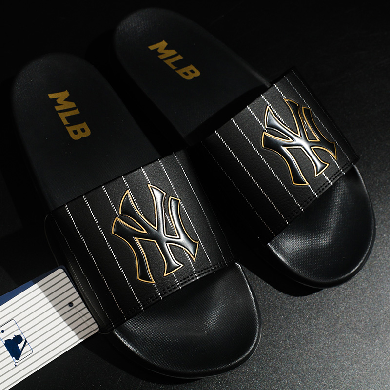 Dép MLB Black/Gold hàng siêu cấp chất lượng cao