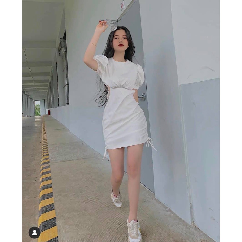 ĐẦM TRẮNG RÚT DÂY KHOÉT EO LÀM TÔN DÁNG CỰC ĐẸP giá cạnh tranh