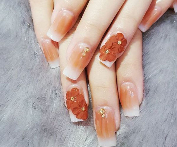 Nail thạch cam độc đáo