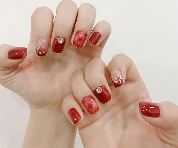 Nail thạch đỏ độc đáo