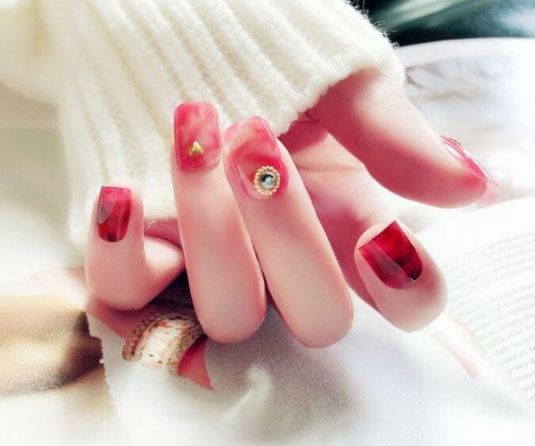 Nail thạch đỏ xinh
