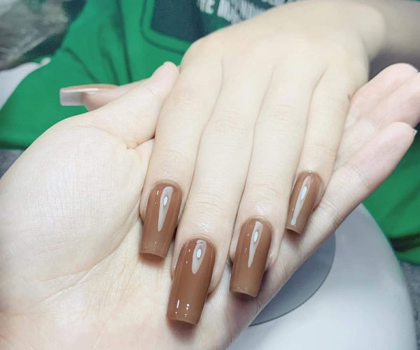 Nail thạch nâu xinh