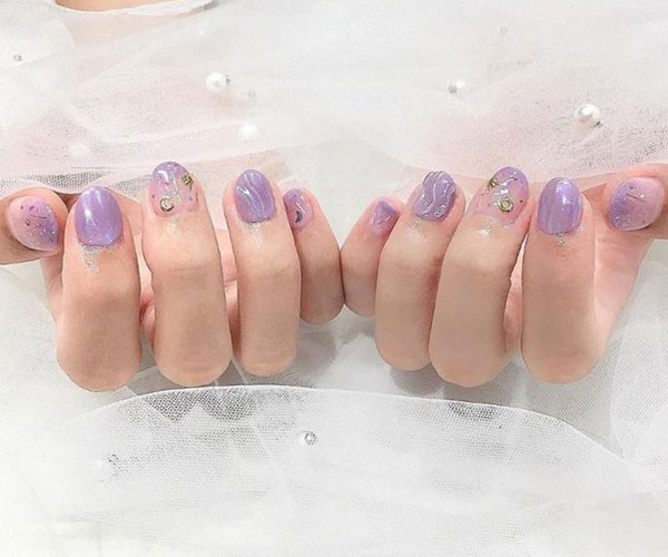 Nail thạch tím cute