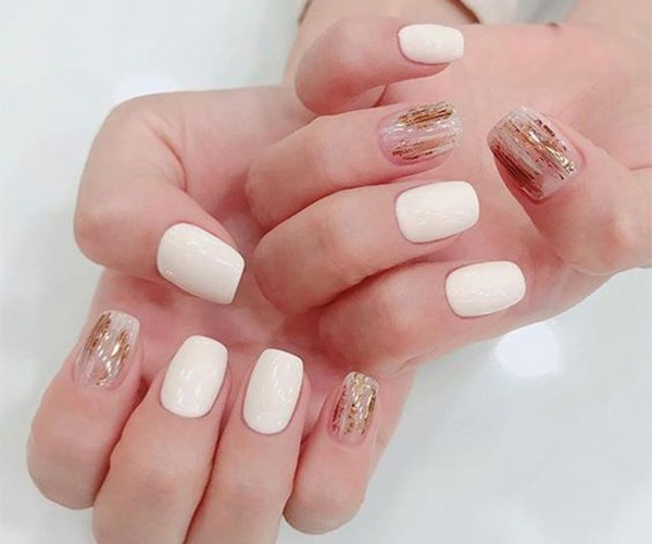 Nail thạch trắng cute