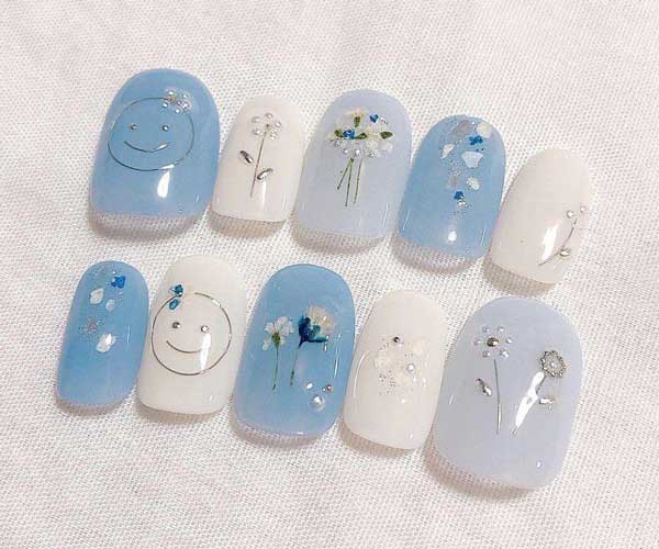 Nail thạch xanh cute