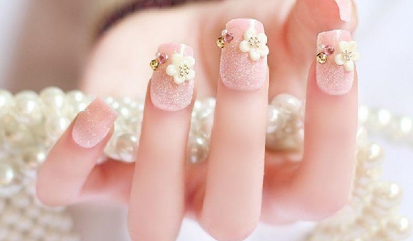 nail xà cừ hồng