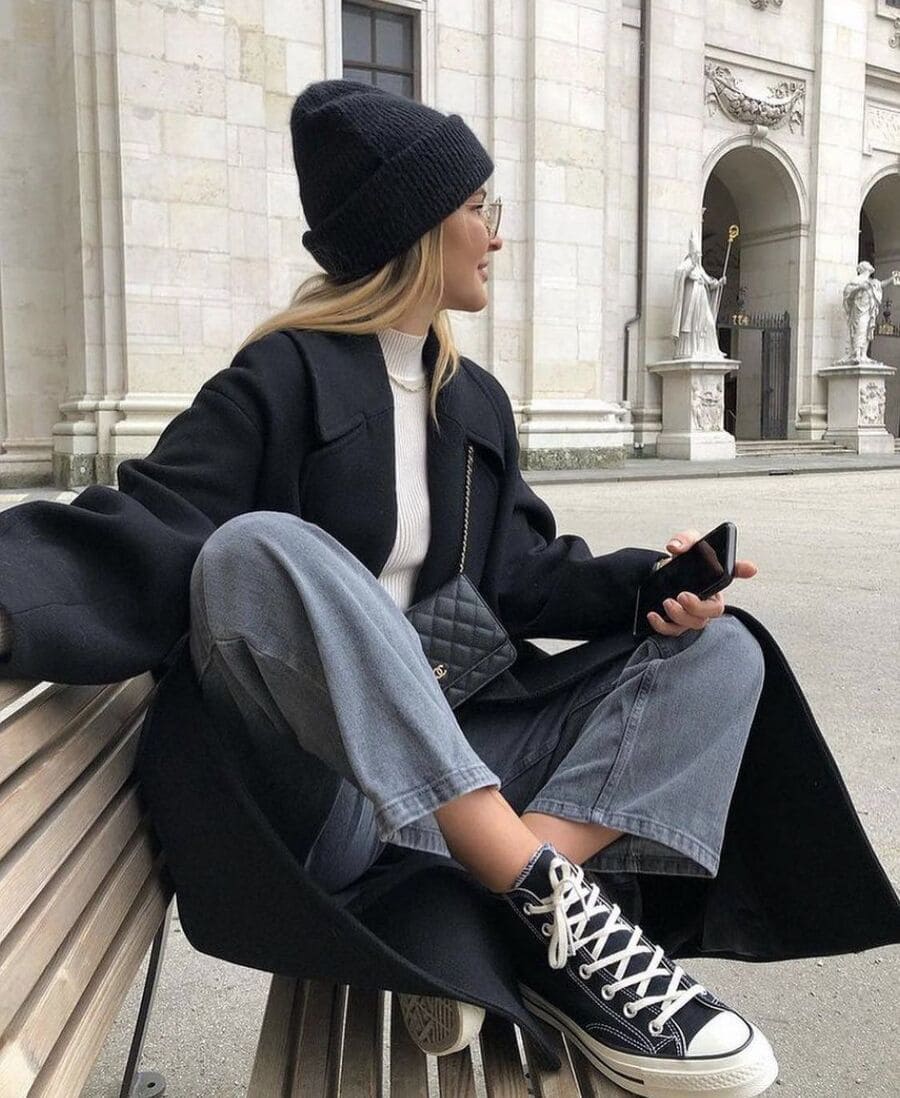 Phối đồ với giày đen chuẩn outfit thời thượng cho nam và nữ