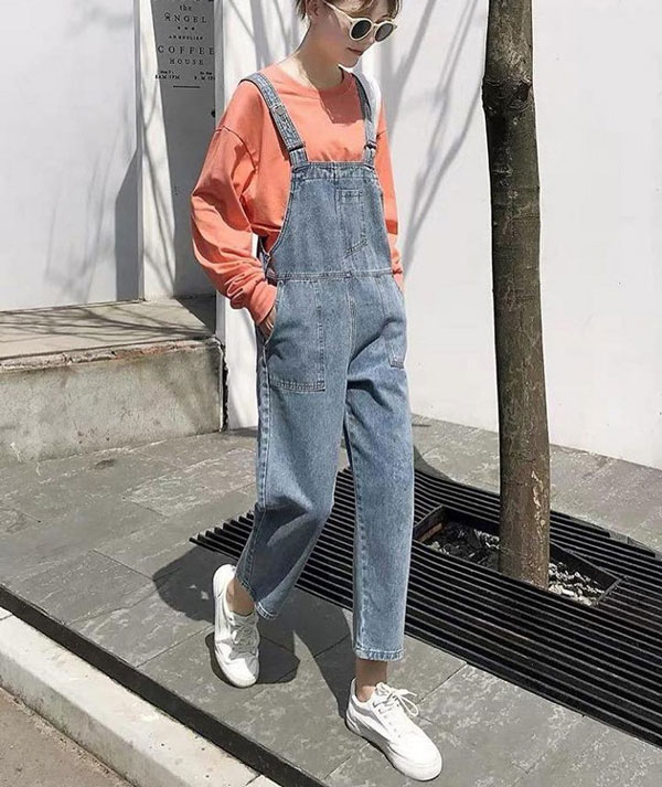 Bật Mí Những Cách Phối Giày Với Yếm Jean Sành Điệu