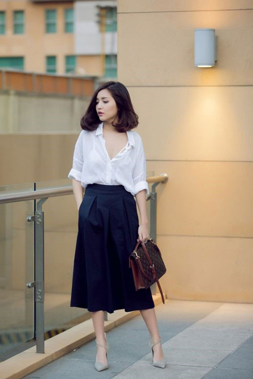 6 cách kết hợp áo sơ mi trắng và chân váy đẹp cho mùa hè này | websosanh.vn