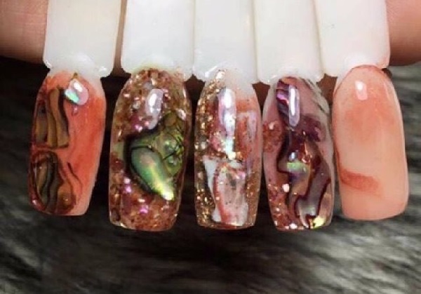 xà cừ vân đá nail