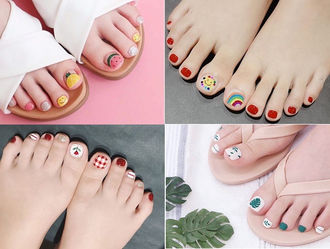 4 kiểu móng chân đẹp đơn giản