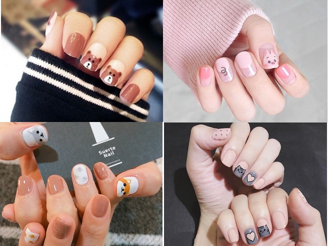 4 kiểu móng tay vẽ hình con vật đẹp
