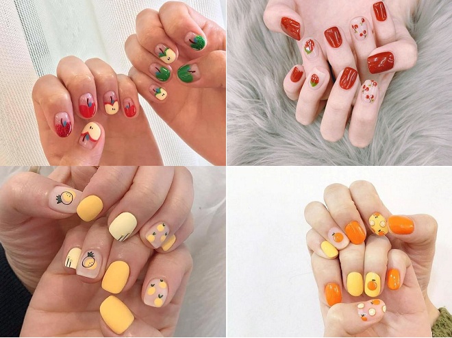 4 kiểu móng tay vẽ hình trái cây