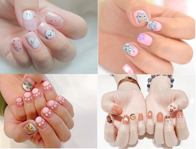 4 kiểu móng tay vẽ thú cưng