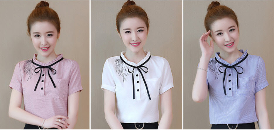 kiểu áo sơ mi cổ trong cách điệu nữ đẹp