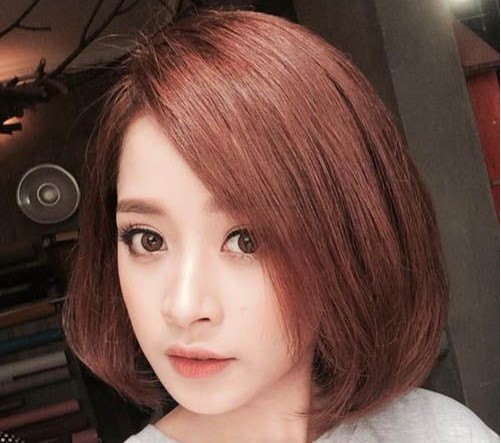 Tóc bob mái lệch cho nàng cằm nhọn