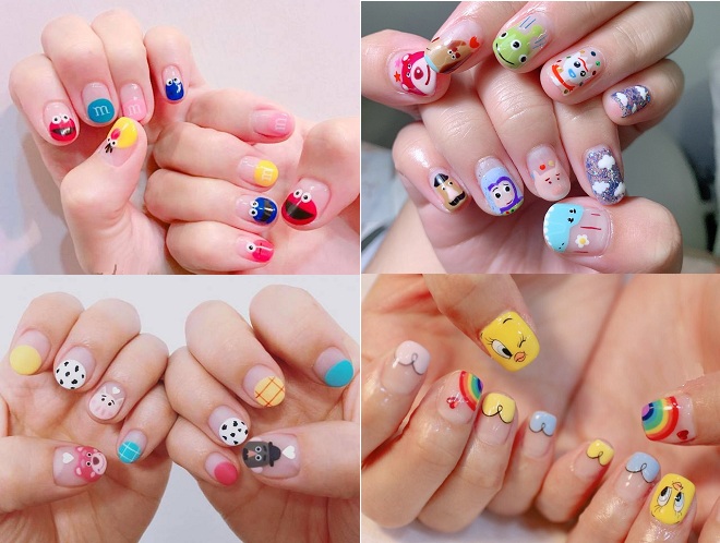 các mẫu nail vẽ hình đơn giản dễ thương