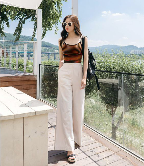 Cách phối đồ với quần culottes dài SANG CHẢNH và DUYÊN DÁNG