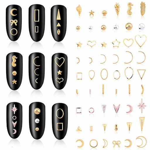 Charm nail kim loại mỏng trang trí là một trong các mẫu charm cho nail 