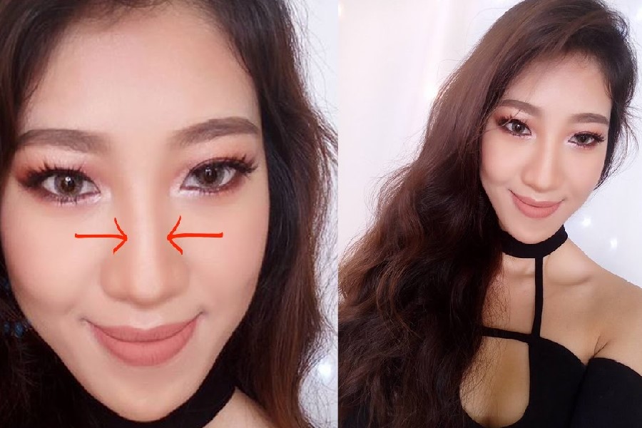 Nữ mũi dài nên để tóc uốn xoăn và đánh khối đậm