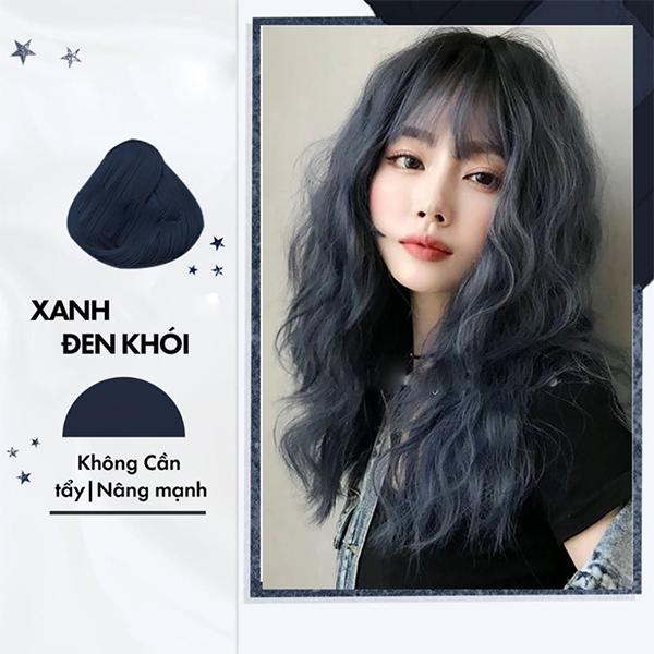 Tóc xanh đen khói: Màu tóc đẹp tôn da nổi bật hot nhất hiện nay - 1