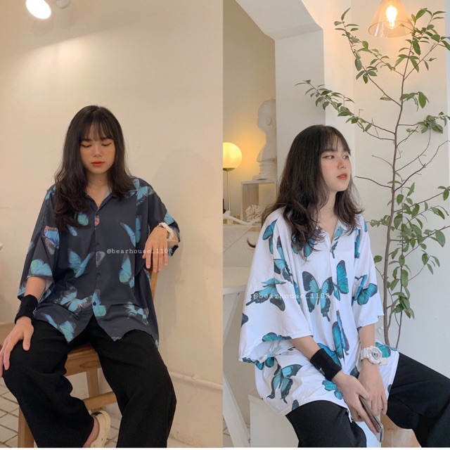 SƠ MI BƯỚM 🦋 OVERSIZE TAY LỠ | Shopee Việt Nam