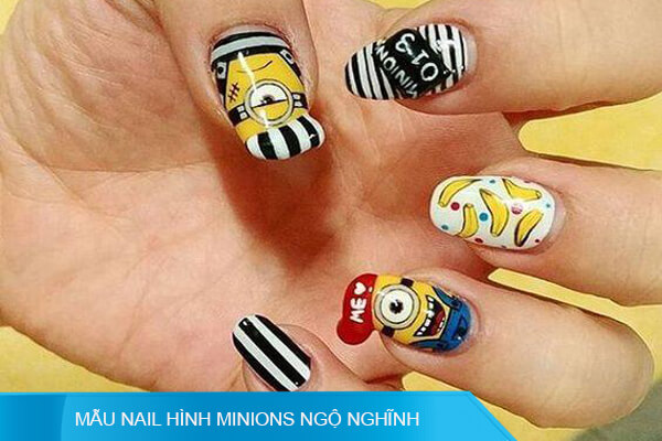 mẫu nail hình minions ngộ nghĩnh