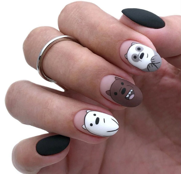 mẫu nail hình thú đáng yêu