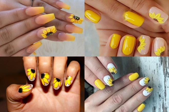 Mẫu nail hoa hướng dương