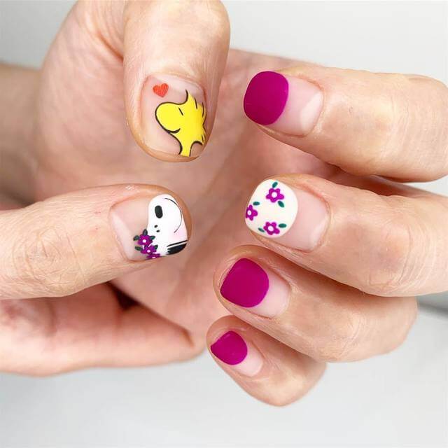 mẫu nail vẽ hoa
