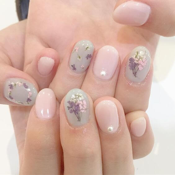 mẫu nail đính hoa đẹp