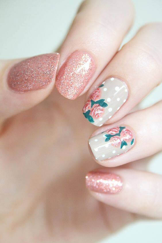 mẫu nail hoa nổi đẹp