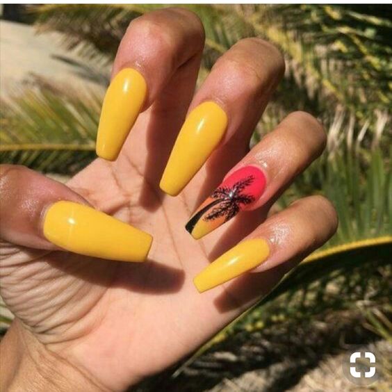 Thiết kế bộ nail màu vàng pastel đặc sắc