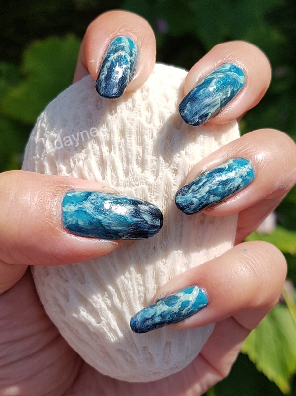 Mẫu nail màu xanh dương đẹp