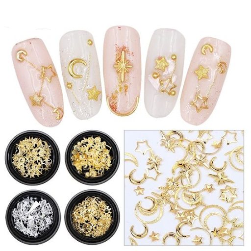  Mẫu trang trí charm nail kim loại rỗng