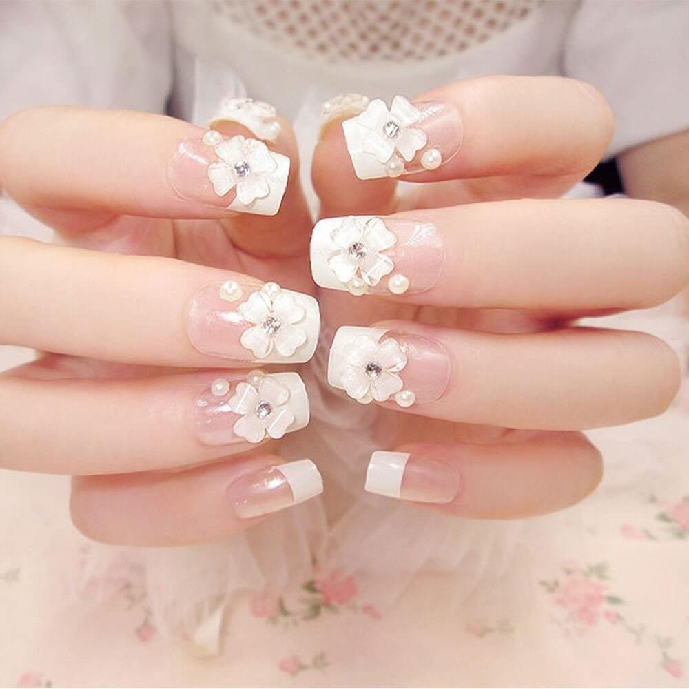 những mẫu nail hoa khô đẹp