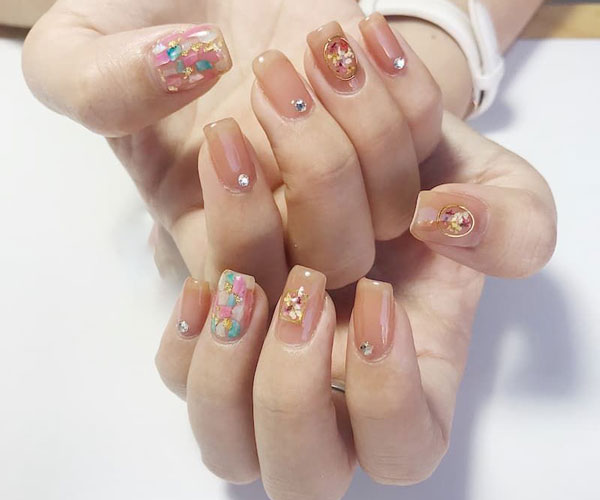 nail ẩn hoa khô mùa xuân xinh