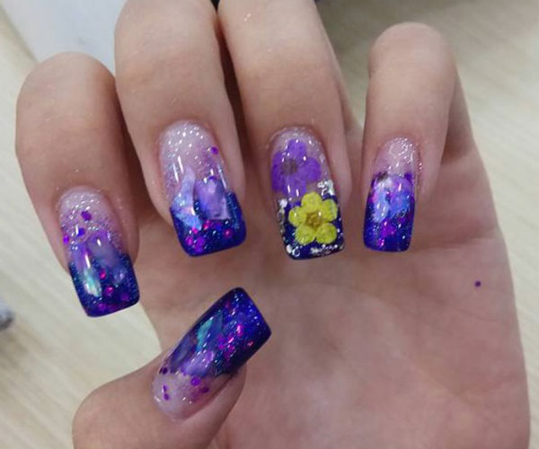 nail ẩn hoa khô xà cừ đẹp