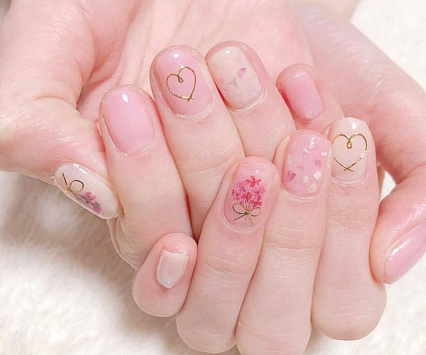 nail ẩn hoa khô xà cừ xinh