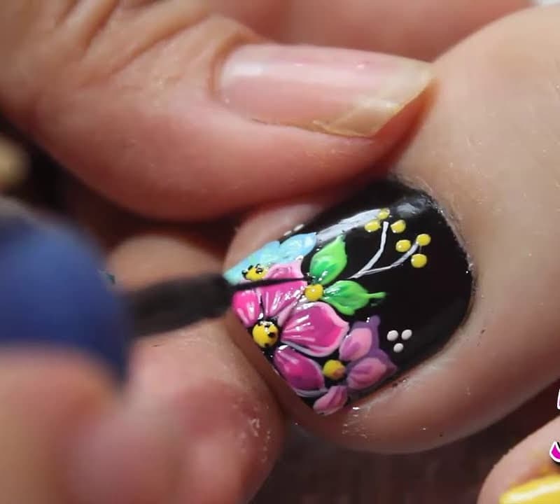 Nail hoa chân đẹp