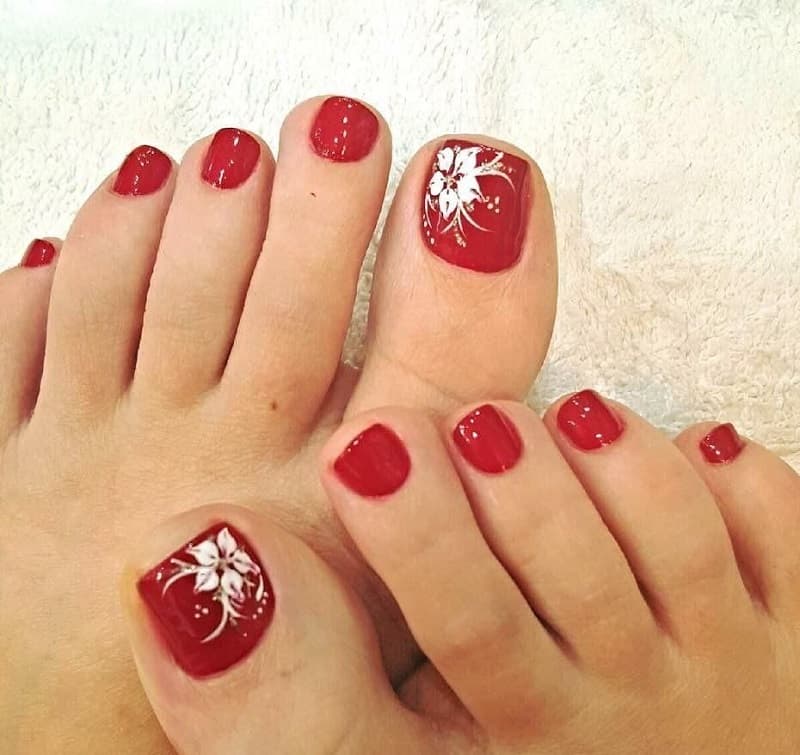 Nail hoa chân đẹp