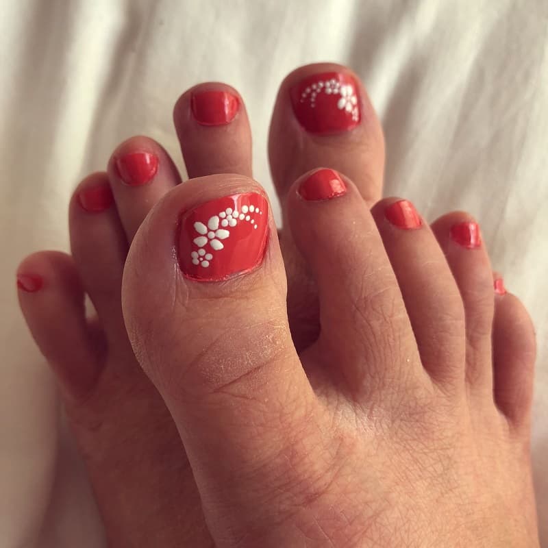 Nail hoa chân đẹp